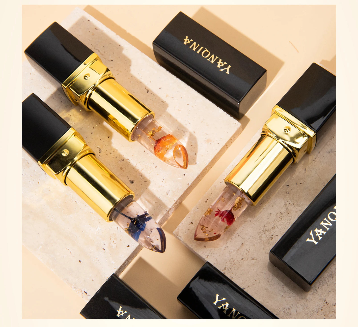 Temperature Color Changing Lip Balm Crystal Jelly Flower Lipstick Gloss Transparent Long Lasting Moisturize Lips Makeup Cosmetic