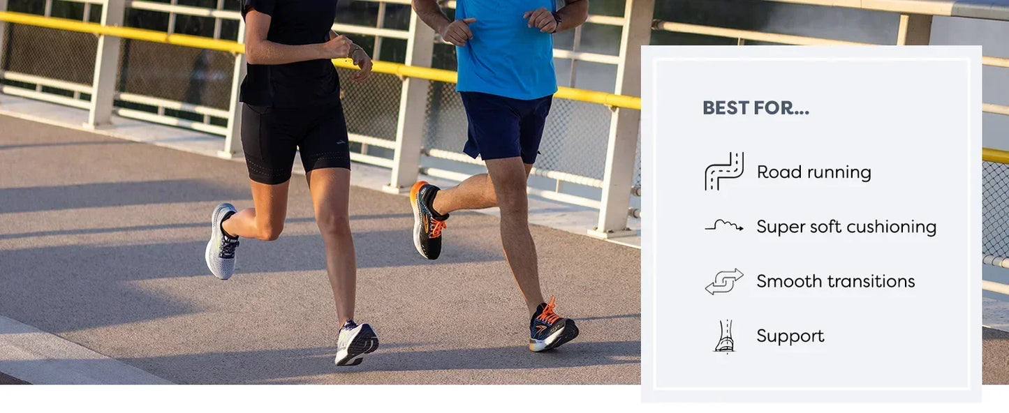 Brooks Men’s Glycerin GTS 20 Running Shoes Casual Sneakers Provides A Lightweight Fit and Responsive Cushioning for Every Step