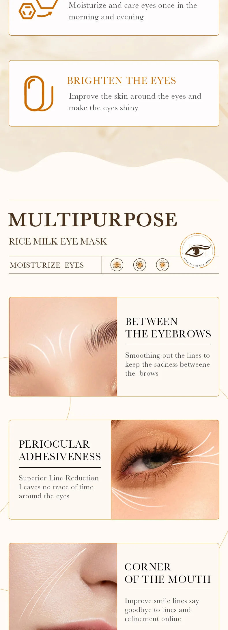 60pcs BIOAQUA White Rice Collagen Eye Mask Anti Dark Circles Eyes Bags Remover Firming Moisturizing Eye Patches Skin Care