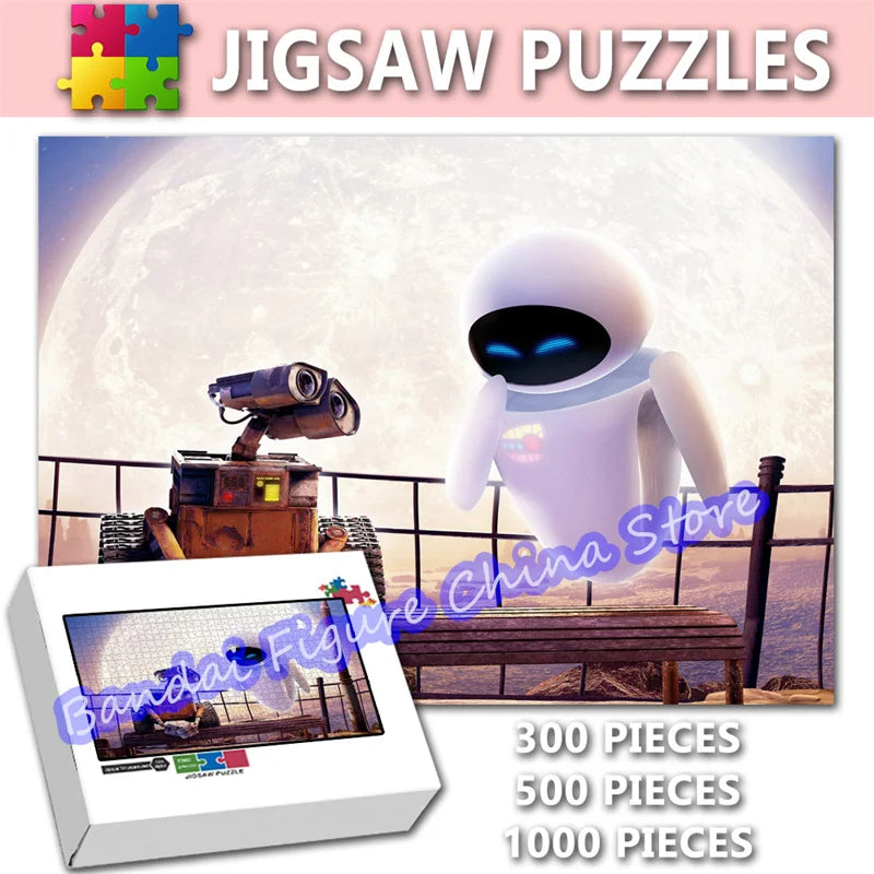 Disney Pixar Jigsaw Puzzles 300/500/1000 Pieces Earth Waste Packer Walle.e Animation Cartoon Puzzles Kids Educational Toys Gifts
