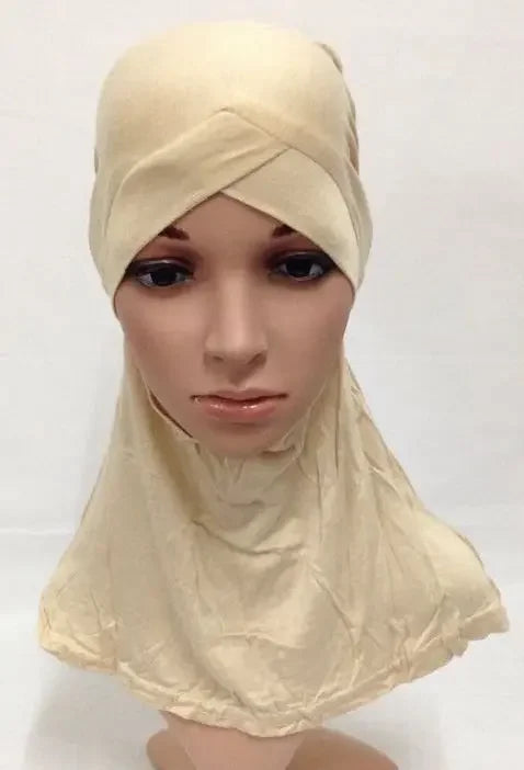 Cotton Muslim Full Cover Cross Cap Amira Hijab Arab Headwear Islamic Headwear Hat Women Modal Turban