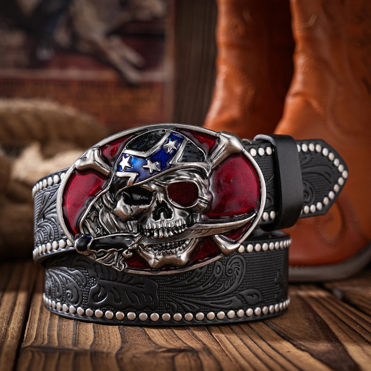 A Western-style PU material belt for both men and women, a casual, retro and classic personalized belt