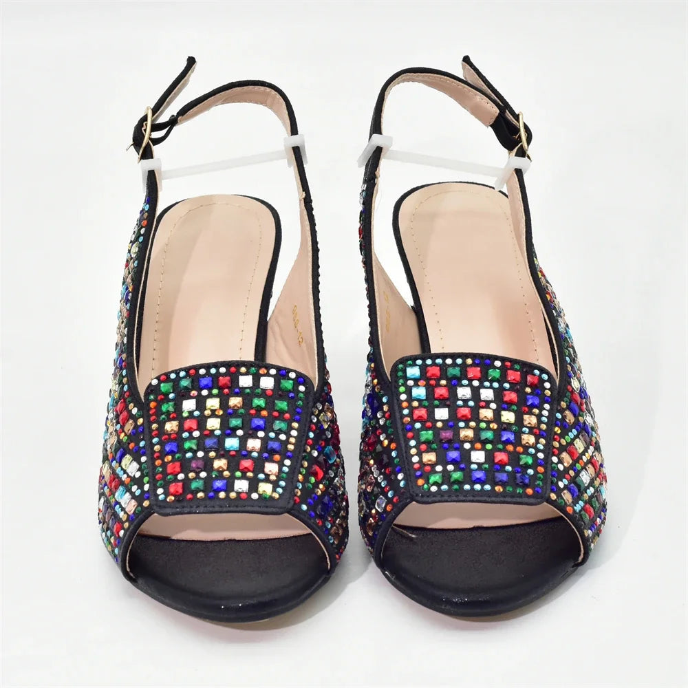 New Arrival Italian Women Pumps Decorated with Rhinestone Shoes for Women 2024 Designer Luxury Wedding Shoes Bride