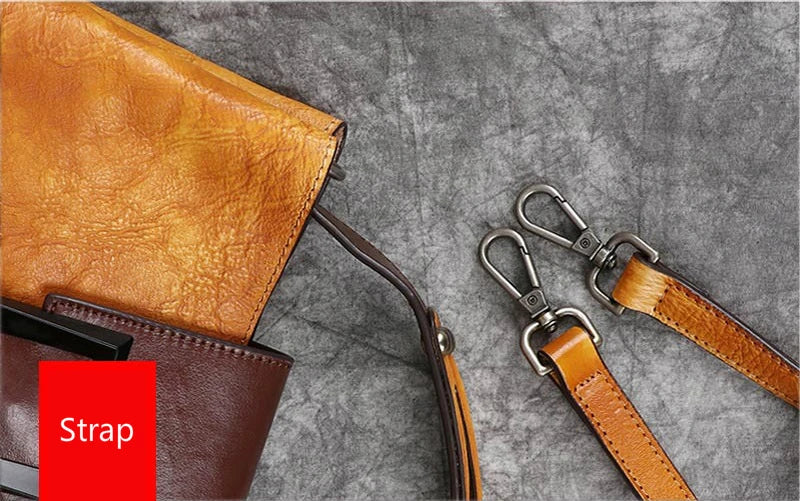 MOTAORA Women's Vintage Bucket Bag Genuine Top-Grain Leather Handmade Purse Luxury Designer Casual Office Travel Shoulder Bag