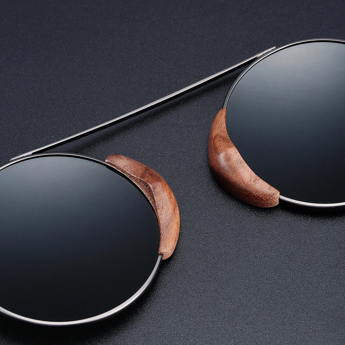 BARCUR Rouond Sunglasses Wood Polarized Sun glasses for Women Men With Original Package