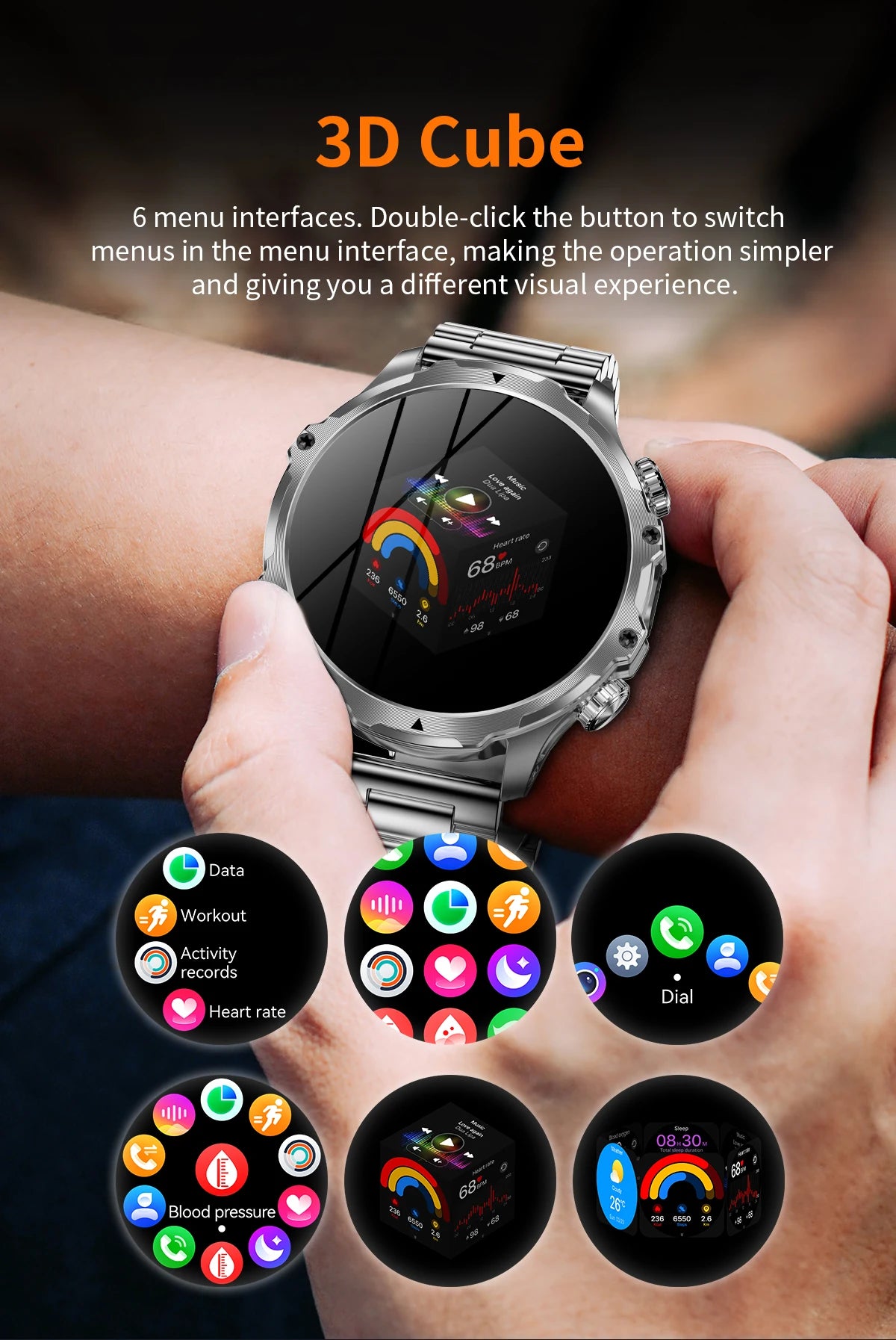 LIGE New 1.9" AMOLED 416*416 Screen Smart Watches Flashlight Outdoors Sports Fitness Tracker 700mah Large Battery Men Smartwatch
