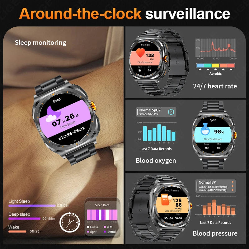 LIGE New Smart Watch With 2 in 1 TWS Wireless Headset Bluetooth Call 1.53" AMOLED Screen 400mAh IP67 Waterproof Sport Smartwatch