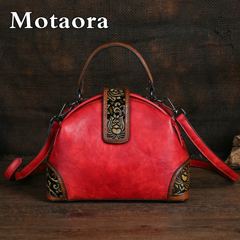 MOTAORA 2025 New Retro Embossed Leather Women's Bag Multi Color Female Crossbody Shoulder Bags For Ladies Clip Handbag For Women