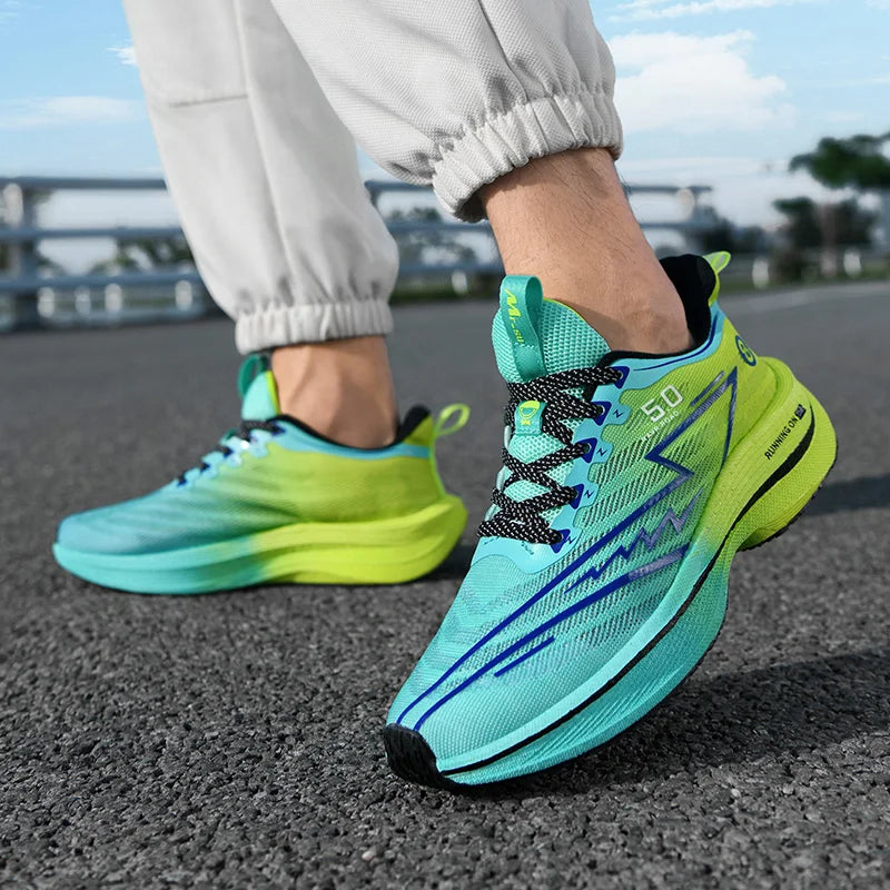 New Men's Sneakers Racing Carbon Plate Sports Running Shoes Light Anti-Slip Professional Track Field Training Shoes Tennis Shoes