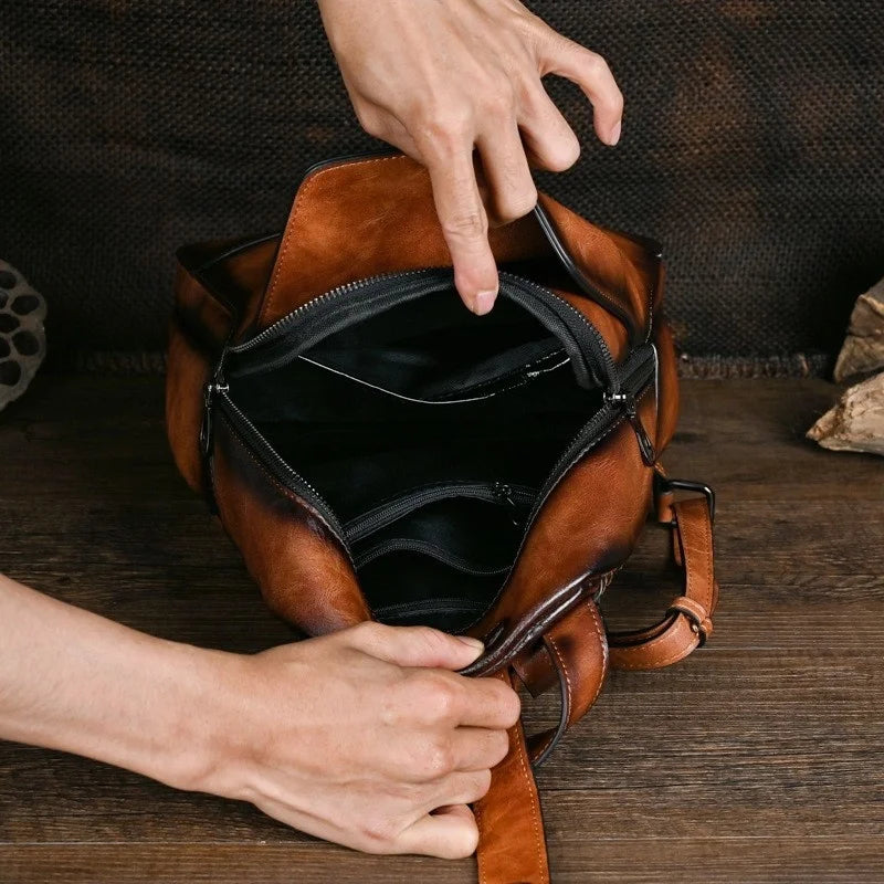 MOTAORA Vintage Large Capacity Backpack For School Teenagers Girls Women Leather Bag 2025 New Totem Embossed Travel Backpacks