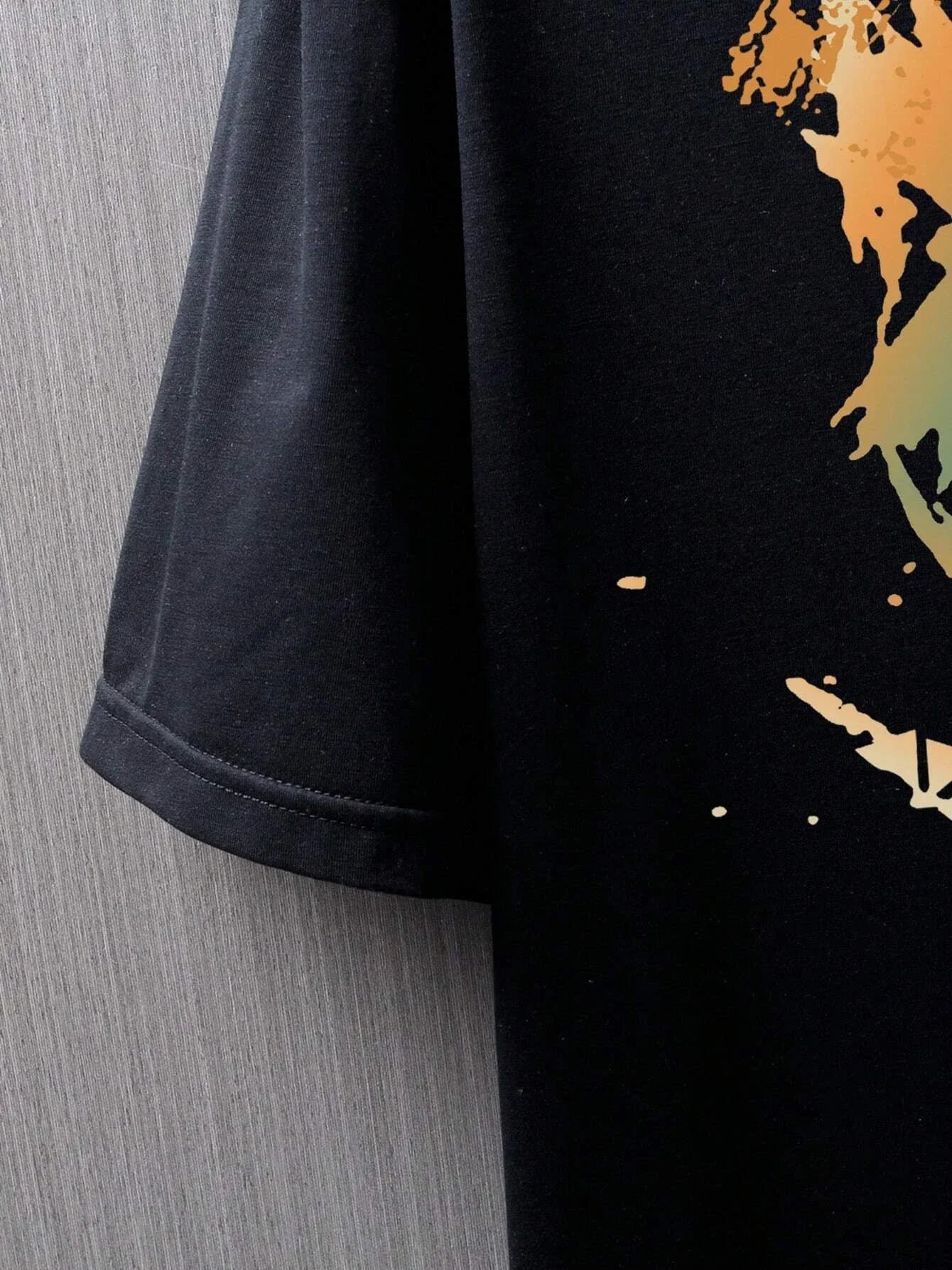 Men's 100% Cotton Oversized Smiling Face Printed Short Sleeve T-Shirt