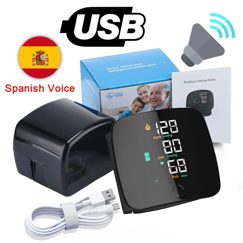 🖤 LINGKUN Wrist Blood Pressure Monitor,
LED Display | Fast Measurement | Digital Tensiometer | Heart Rate | USB Rechargeable
