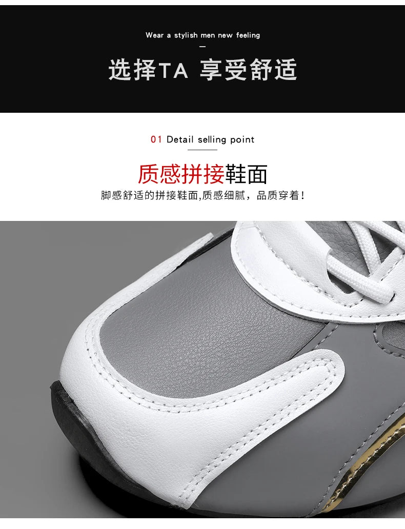 Luxury Men's Sneakers High Quality Leather Casual Shoes for Men Fashion All-match Sport Shoes Platform Comfor Men Running Shoes