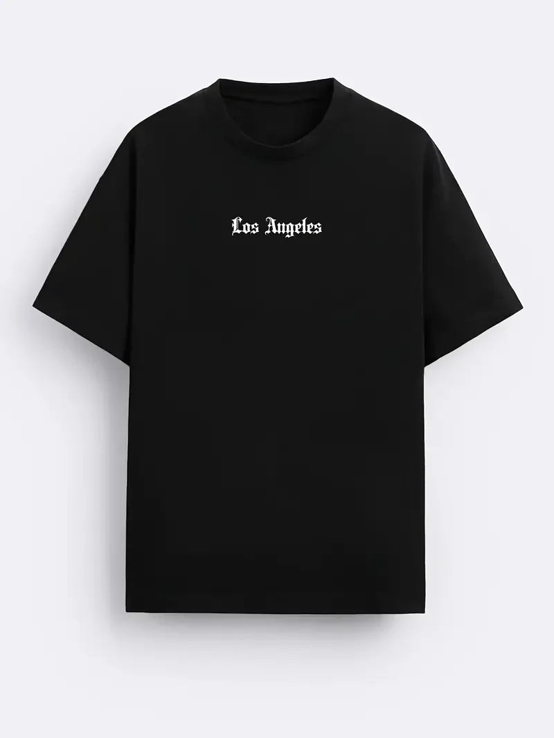 Men’s Summer 100% Cotton Casual T-Shirt Los Angeles Graphic Print | Loose Fit | Breathable Comfort