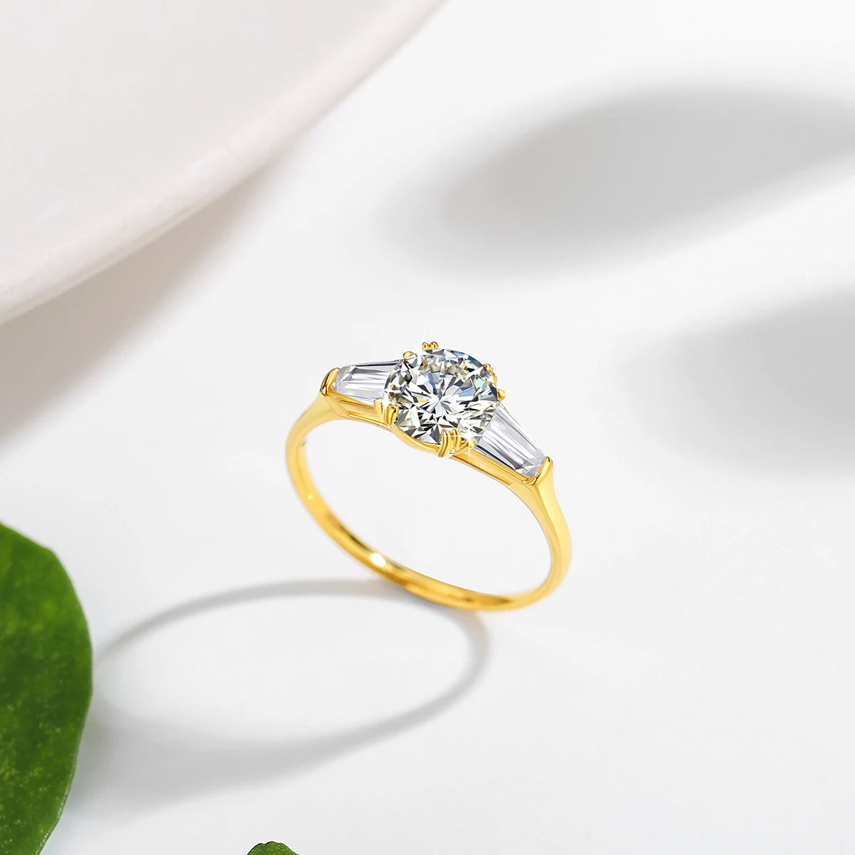 9mm Moissanite Diamond Ring 585 Real 14K Gold for Women D Color VVS1 Brilliant Cutting Wedding Band Engagement Trendy Jewelry
