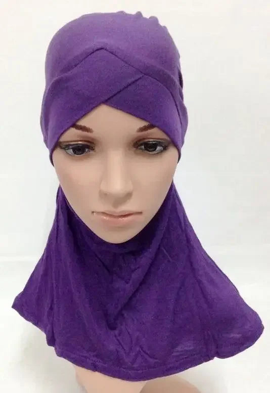 Cotton Muslim Full Cover Cross Cap Amira Hijab Arab Headwear Islamic Headwear Hat Women Modal Turban