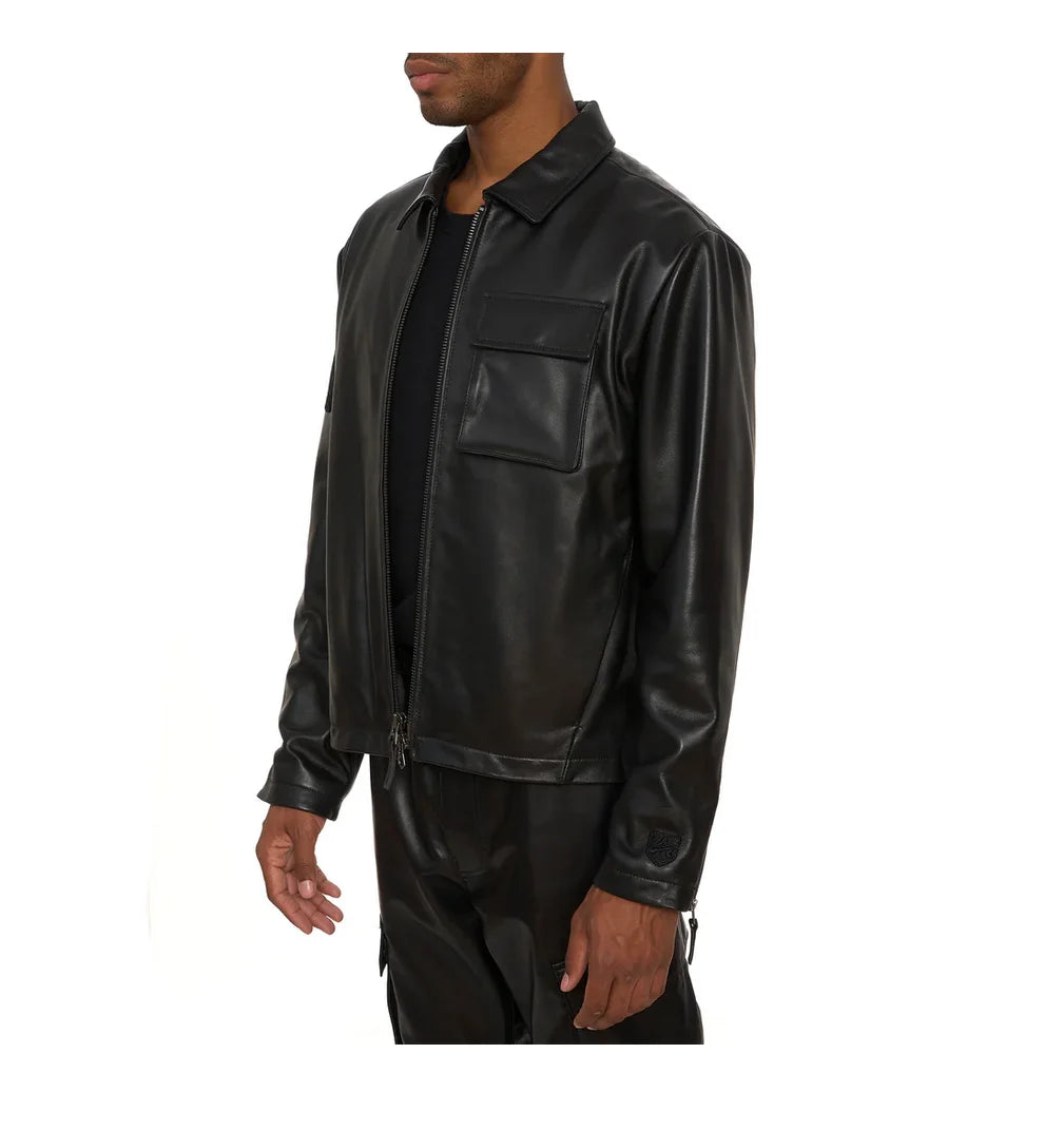 AVIREX Spring/Summer Aviator Clothing Men's Long Sleeve Shirt Jacket 100% Napa Sheepskin Leather Jacket US Size Simple Coat Top