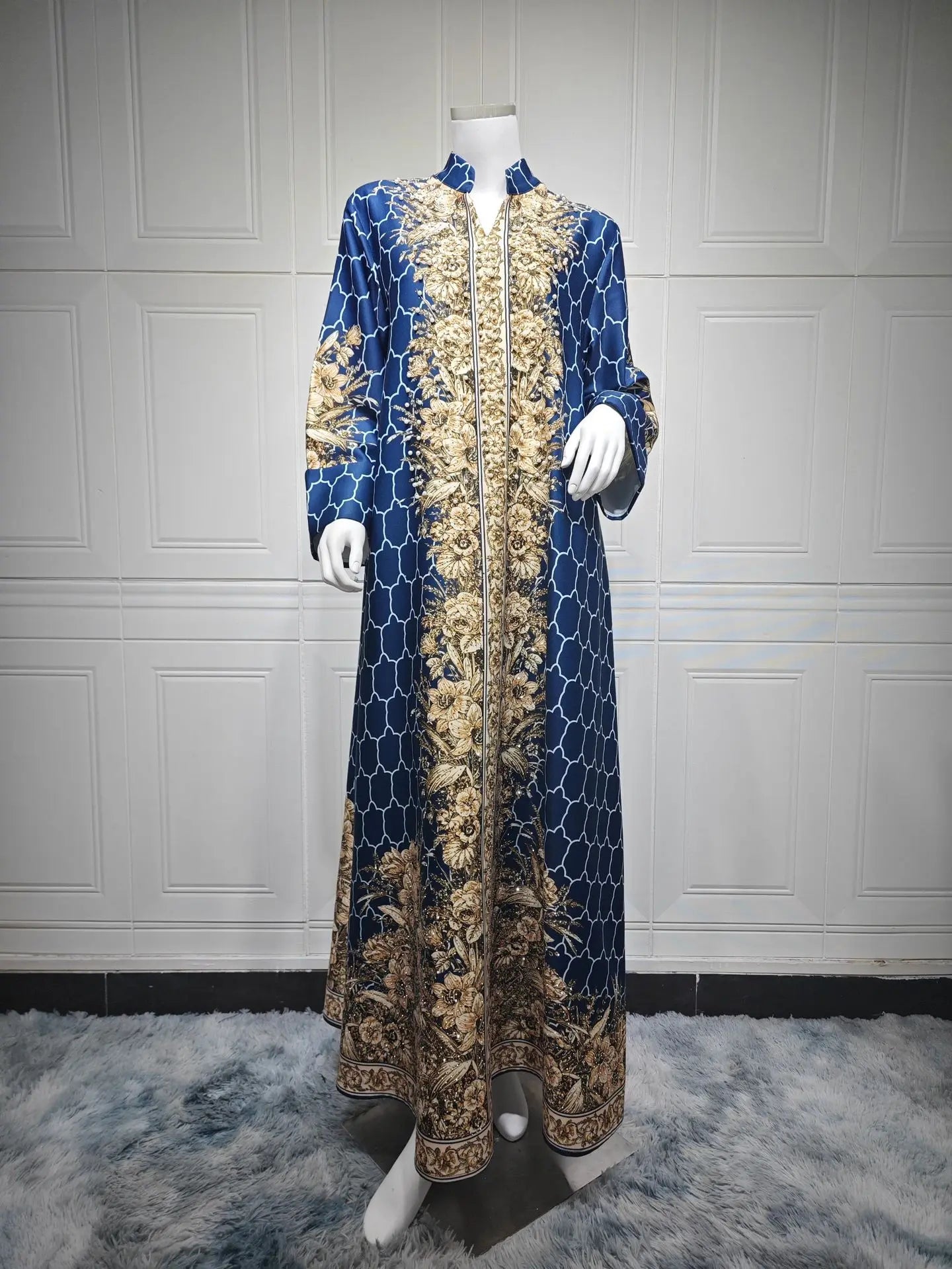 Muslim Dress Women Abaya for Eid Diamond Party Dresses Arab Long Robe Print Abayas Dubai Morocco Kaftan Islam Jalabiya Vestidos