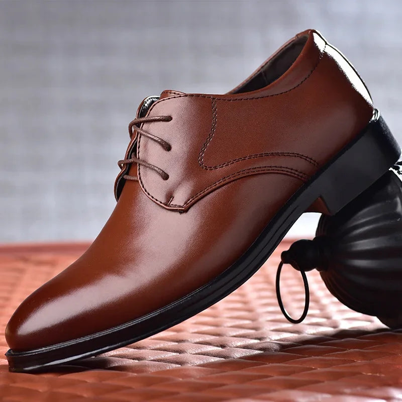 Men Shoes Black Leather Formal Shoes for Men Oxfords Male Wedding Party Office Business Shoe Man zapatos de hombre Plus Size