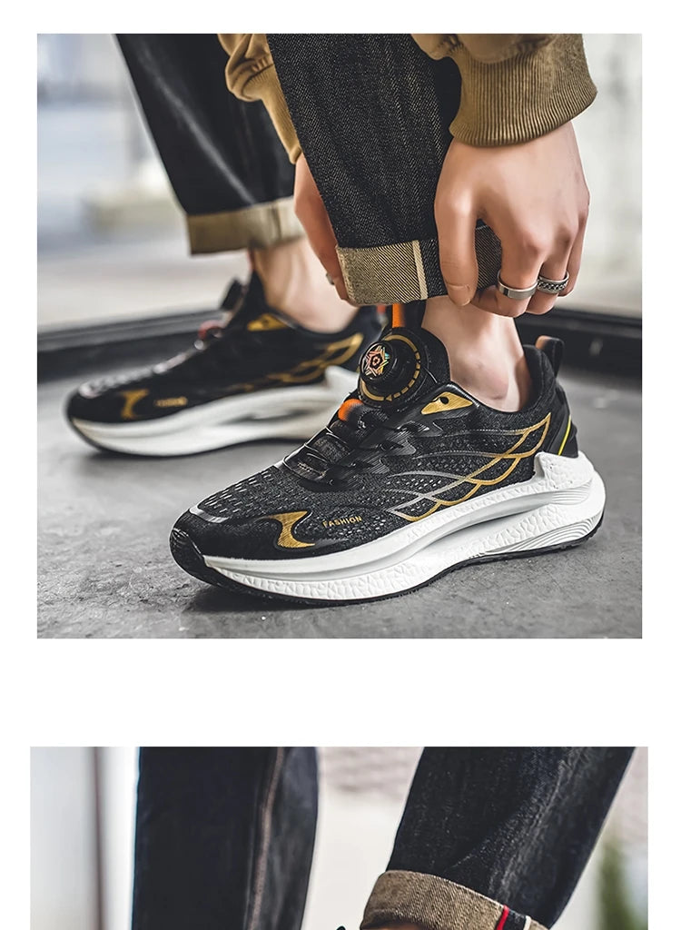 Summer Breathable Casual Sports Shoes for Men, New Fashion Trend, Versatile Breathable Mesh Swivel Buckle Running Shoes, Suitable for Daily Wear in Outdoor Sports