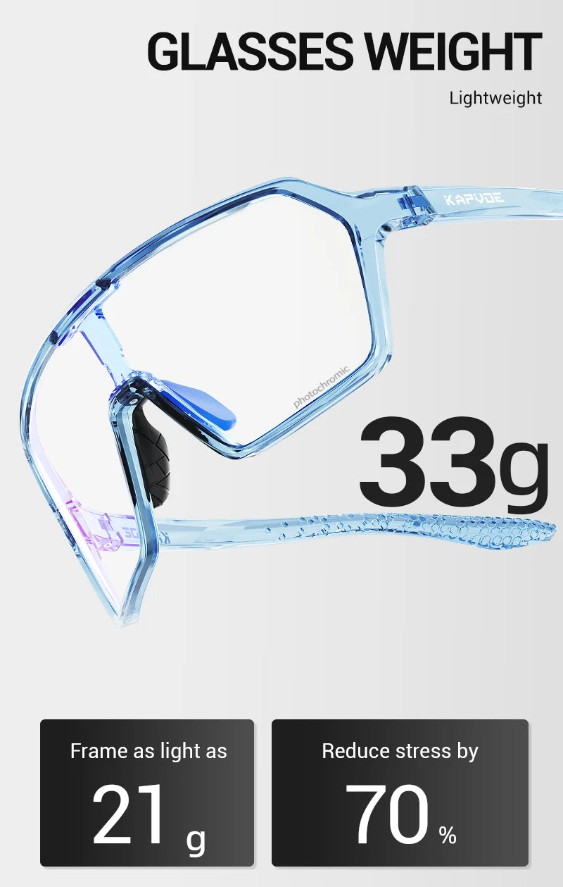 Kapvoe Photochromic Cycling Glasses Baseball Sunglasses UV400 MTB Mountain Bike Transition Bicycle for Women Sports Eyewear