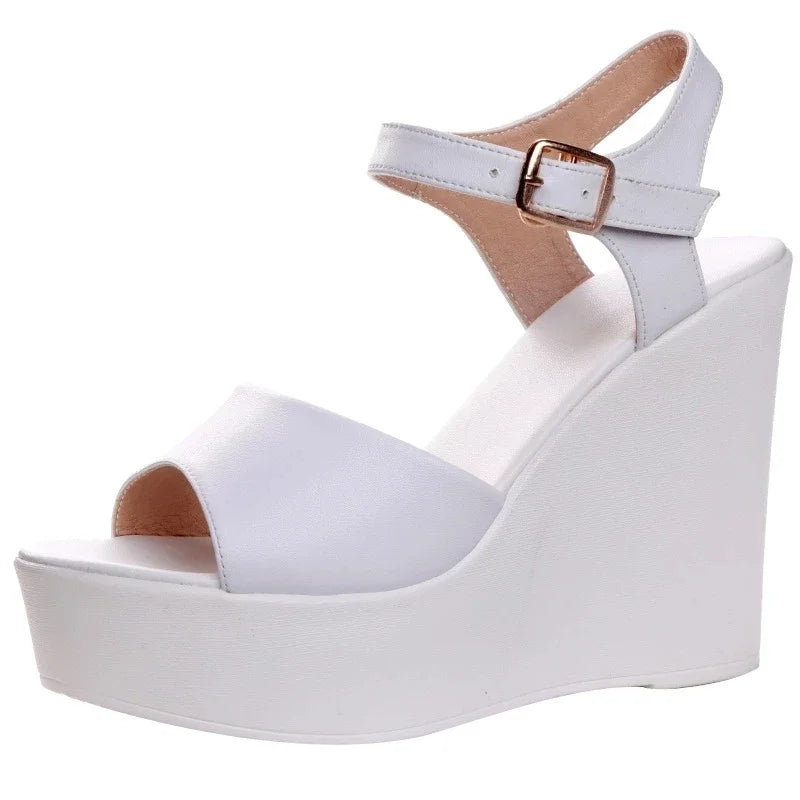 Women’s Genuine Leather wedges Sandals – Elegant Party Wear