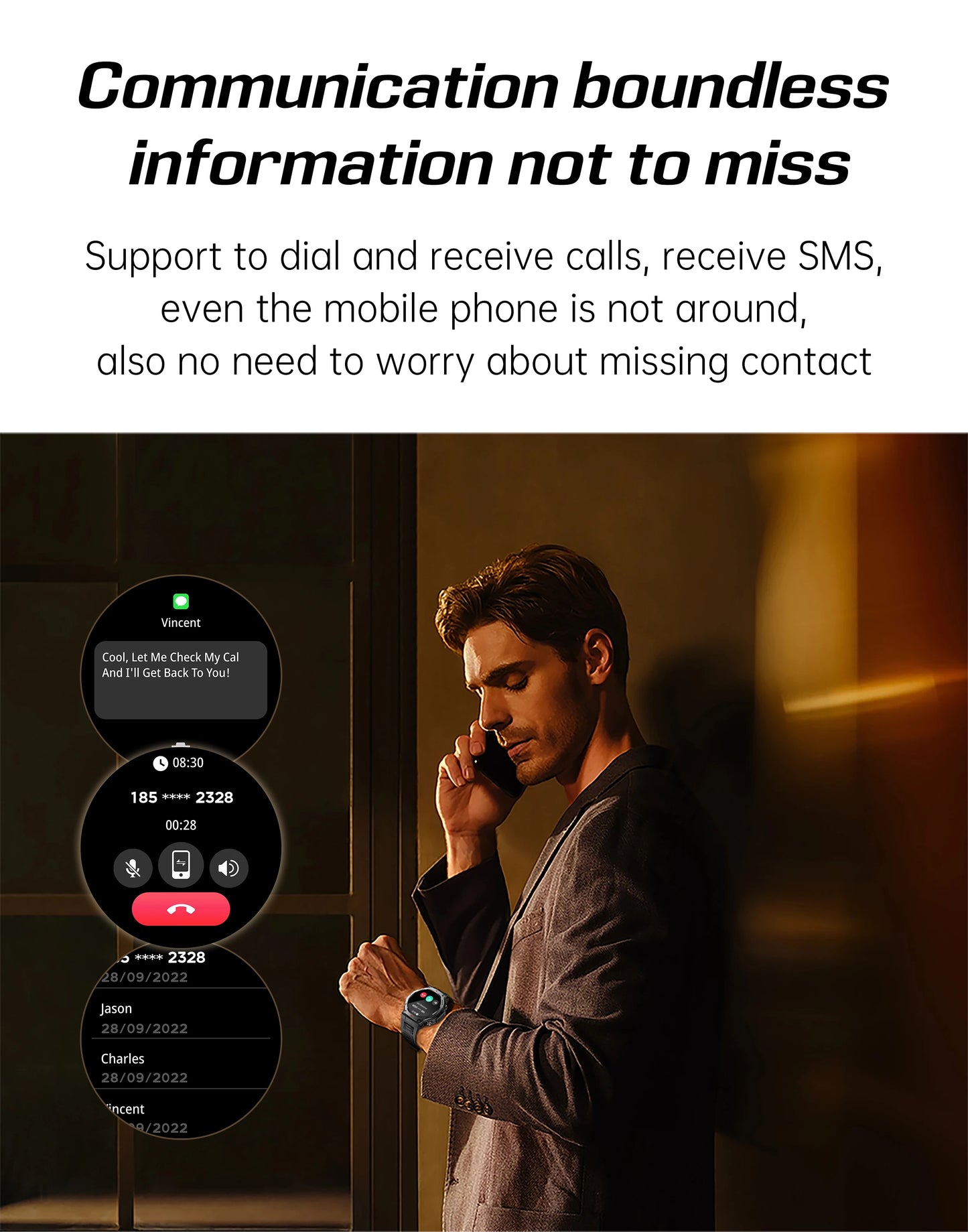 LIGE New 1.43 inch AMOLED Screen Smart Watch 525mAh Big Battery BT Call IPX8-5ATM Waterproof Sports Smartwatch For Android ios