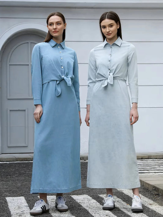 Denim Wrap Blouse & Slip Dress AP SS25 Women Lightweight