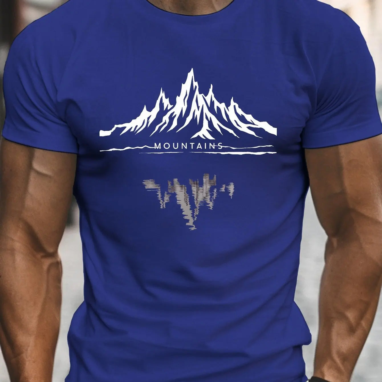 Men’s Summer 100% Cotton Casual T-Shirt Mountain Print | Loose Fit | Breathable Comfort