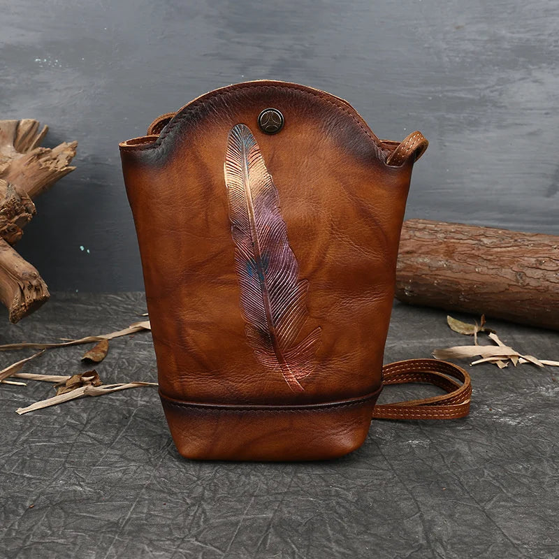 MOTAORA Small Vintage Women Crossbody Bags For Ladies Shoulder Bag Cow Leather Retro Mini Woman Luxury Designer Bucket Phone Bag