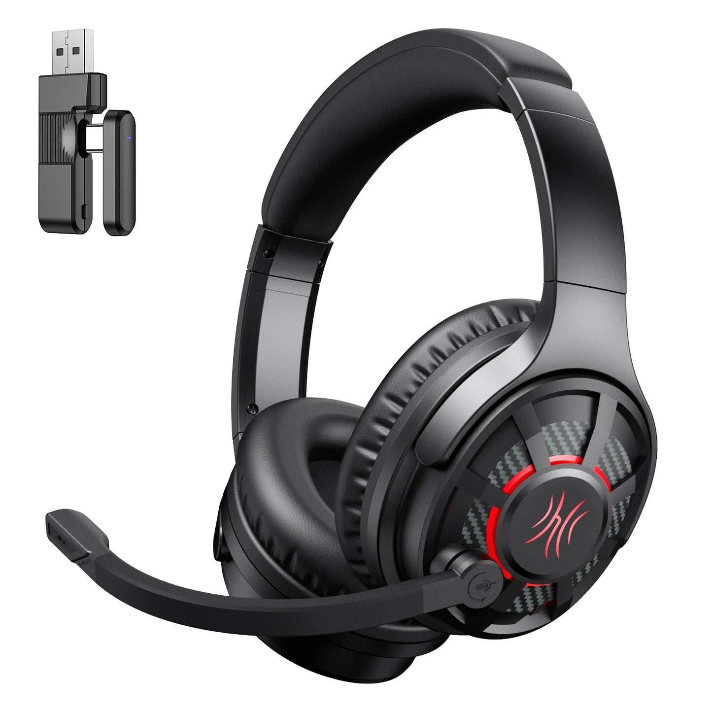 Oneodio G18BT 2.4GHz USB/Type C Wireless Gaming Headset Bluetooth 5.3 Headphones Gamer With Noise Cancelling Mic for PC PS4 PS5