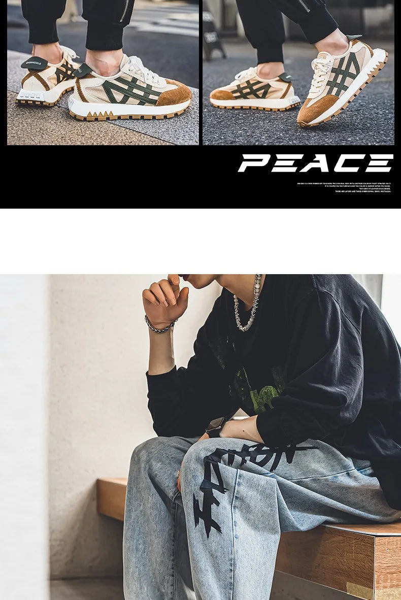 New men's trendy versatile casual sports shoes, men's thick-soled lightweight non-slip breathable trendy shoes кроссовки мужские