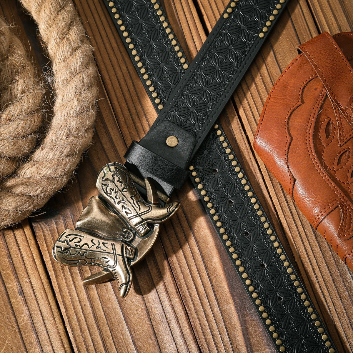 A casual and retro belt, a waist accessory for Western-style clothing, metal buckle, PU belt, suitable for both men and women