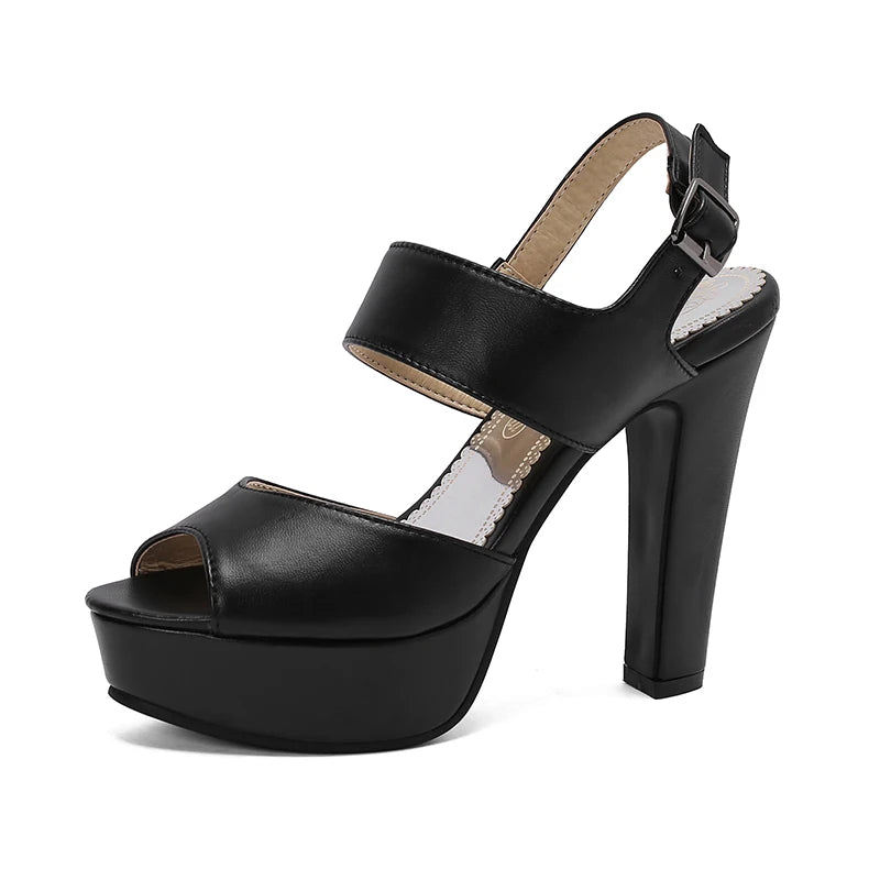 Sexy Platform Women’s Sandals – Summer White & Red High Heels – Sizes 32–50