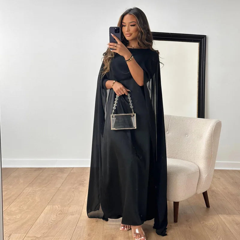 Women Dress Long Dresses Solid Round Neck Full Sleeve Casual Regular Loose Fit Elegant Splice High Waist Vestidos