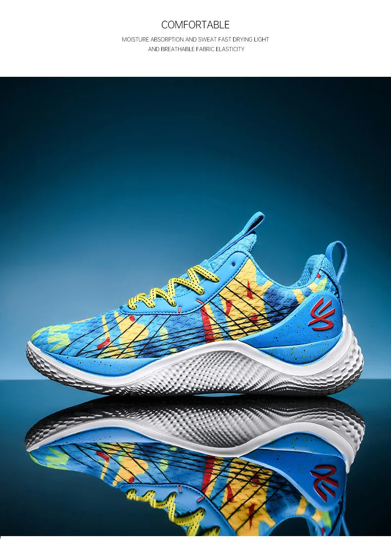 Summer New Men's Casual Shoes Breathable Comfortable Running Large Size Basketball Shoes Fashionable Versatile Couple Shoes