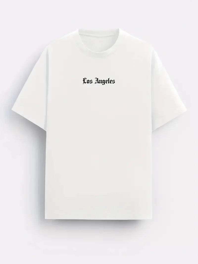 Men’s Summer 100% Cotton Casual T-Shirt Los Angeles Graphic Print | Loose Fit | Breathable Comfort