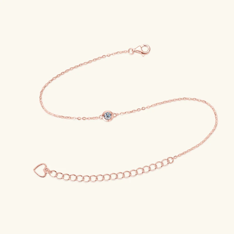 Lnngy 3mm Bezel Moissanite Bracelet Original And Pure 925 Sterling Silver Bracelets For Women Fashion Charm Wedding Jewelry Gift