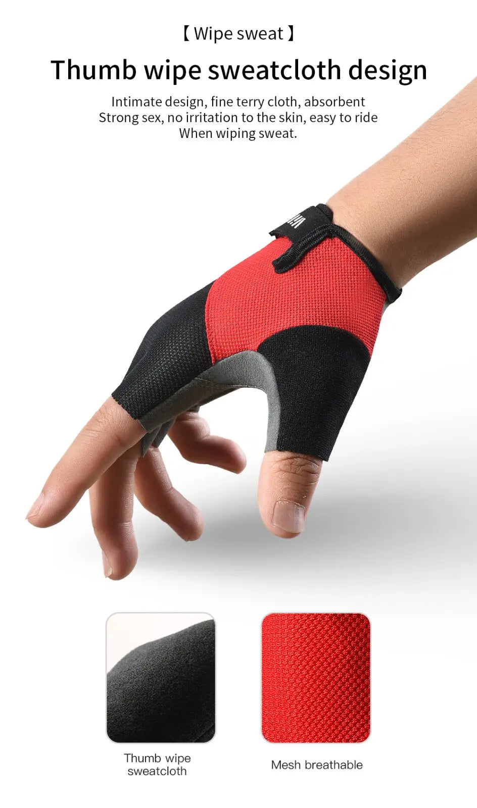 Cycling Gloves Breathable And Wear-Resistant Riding Short Finger Gloves,Outdoor Running Gloves For Spring And Summer Sports