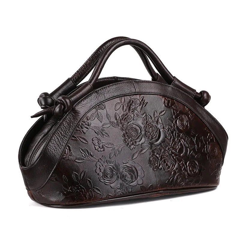 MOTAORA 2025 New Women Shoulder Bag Luxury Genuine Leather Handbag Female Oil Wax Cowhide Retro Embossed High Quality Ladies Bag