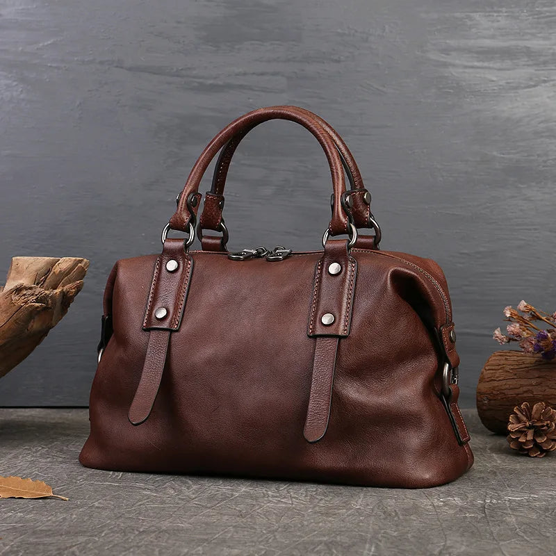 MOTAORA 2025 New Genuine Leather Satchel Tote Bag Top Handle Handbag Designer Shoulder Bag Large Capacity Cross Body Bag Vintage