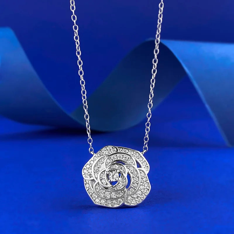 Queen Heart Lab Moissanite Diamond Pendant 100% Real 925 Sterling Silver Wedding Chocker Necklace for Women Engagement Jewelry