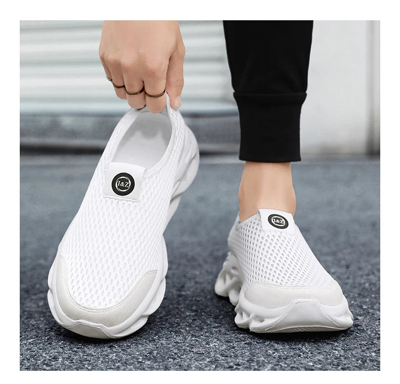 Men Casual Sport Shoes Breathable Lightweight Sneakers Outdoor Mesh Black Running Shoes Athletic Jogging Tenis Walking Shoes