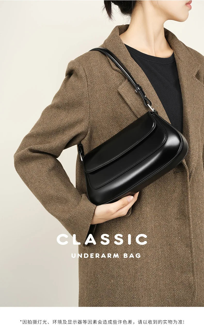 YANATARI underarm cowhide Genuine leather handbags women vintage shoulder bag female luxury bags womens high quality 2025