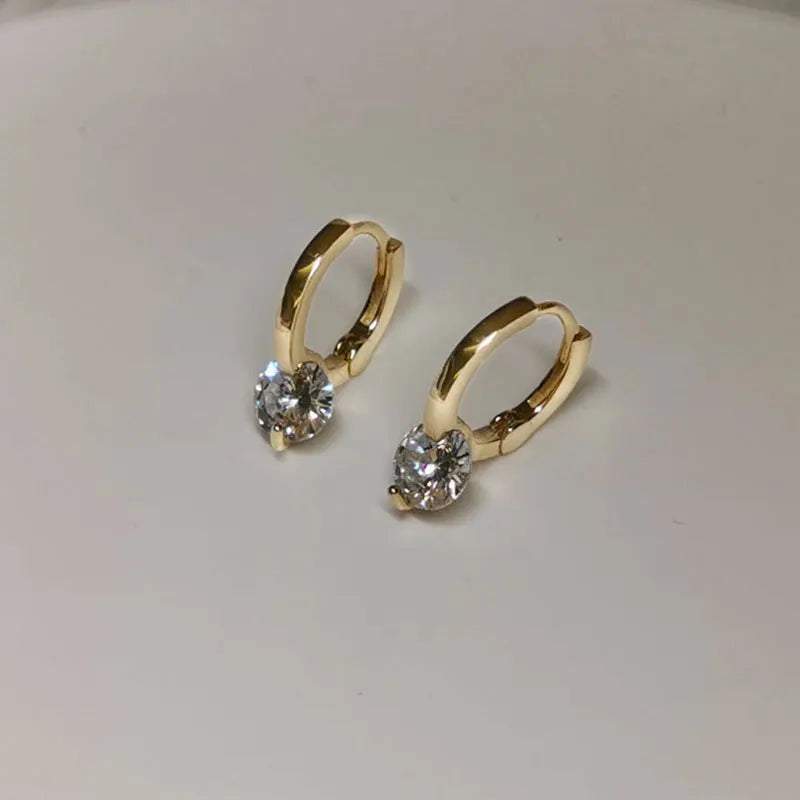 Solitaire 1ct D Moissanite Earrings for Women 2023 Diamond Sterling Silver Hoop Earrings 925 Drop Earrings Girls 14k Gold Plated