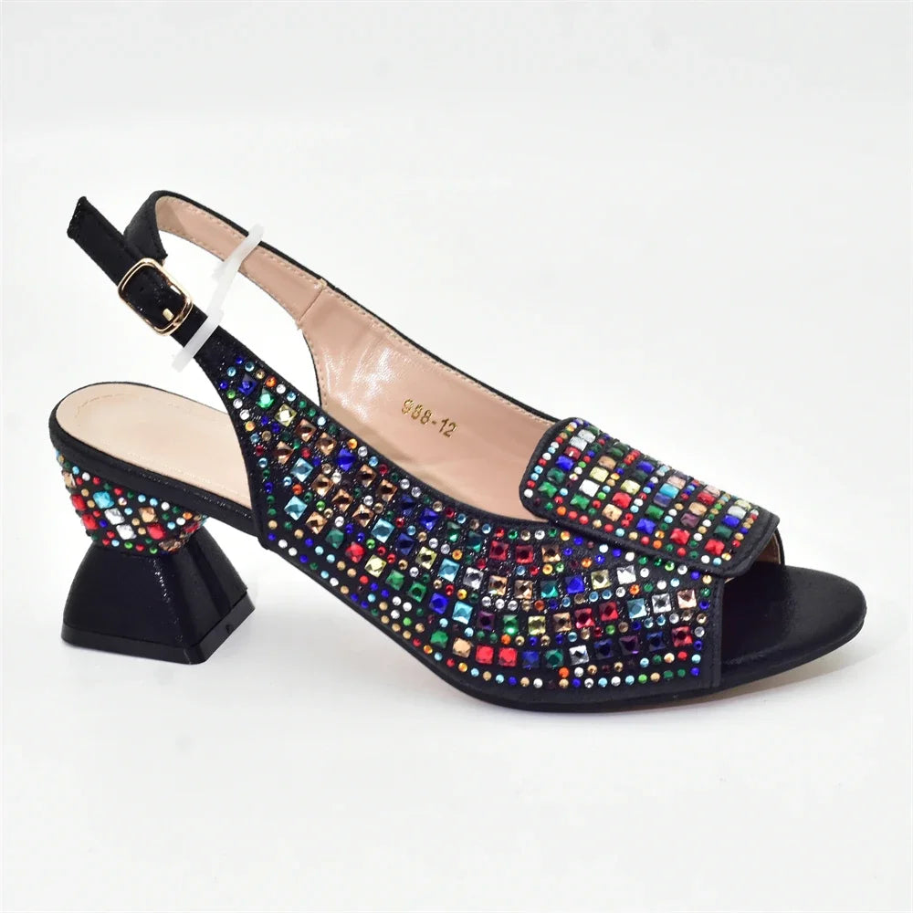 New Arrival Italian Women Pumps Decorated with Rhinestone Shoes for Women 2024 Designer Luxury Wedding Shoes Bride