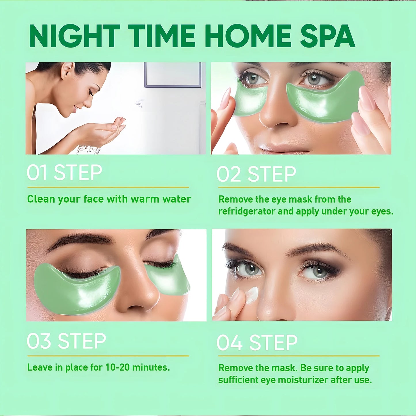 60pcs seaweed hyaluronic acid eye mask to remove dark circles collagen eye patch facial care products