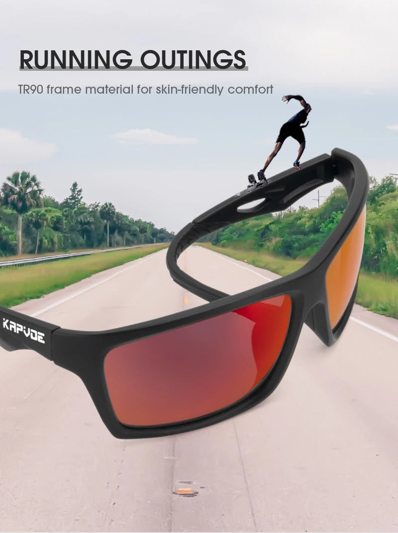 KAPVOE Polarized Glasses Men Women Fishing Goggles Camping Hiking Road Driving Eyewear Sport Sunglasses bicycle running Glasses