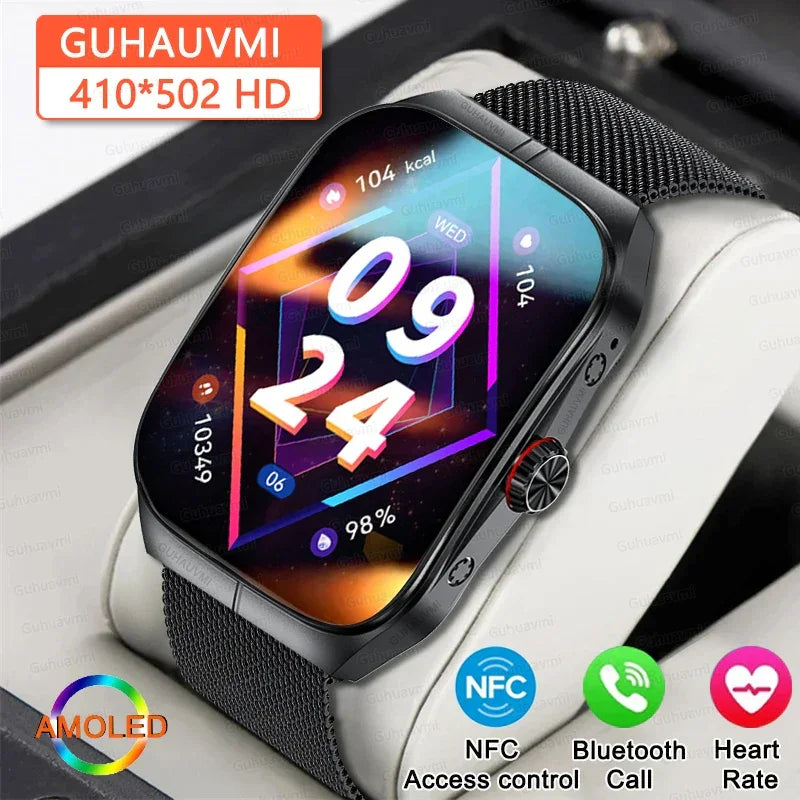 Smartwatch Men Women NFC AMOLED Screen Always Show Time Clock Bluetooth Call IP68 Waterproof Smart Watch Sport Fitness Bracelet