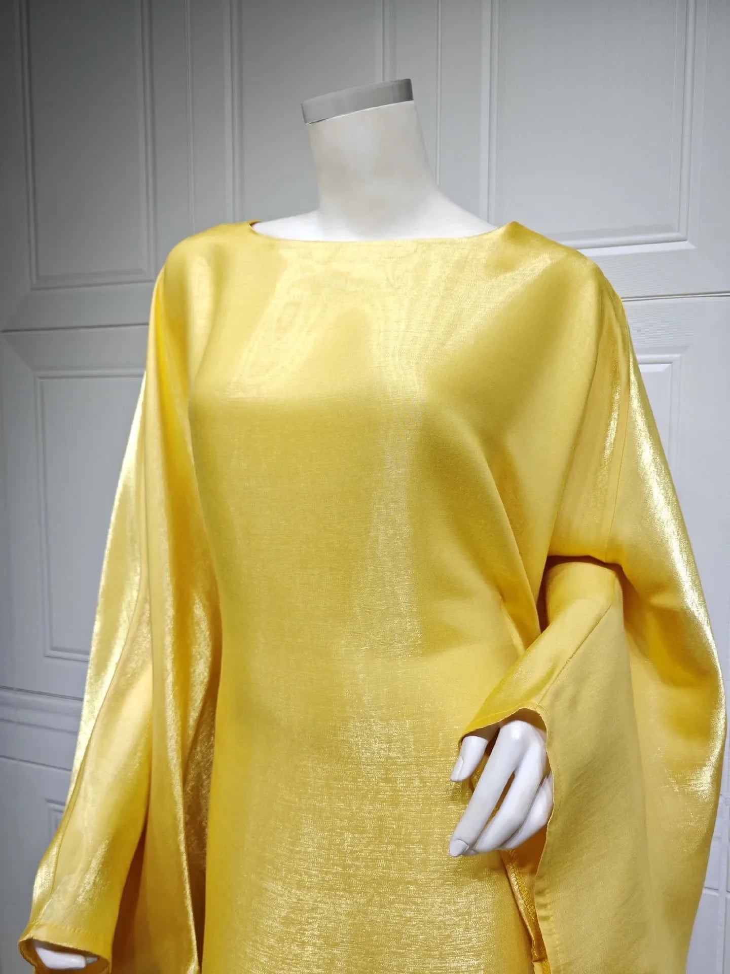 2024 Muslim Dress Women Summer Fashion Muslim Long Sleeve Satin Plus Size Long Abaya Kaftan Abaya Dubai Abaya Muslim Clothes